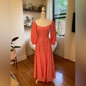👒 Mara Hoffman Linen Pink Maxi Dress | Sz 2 👒